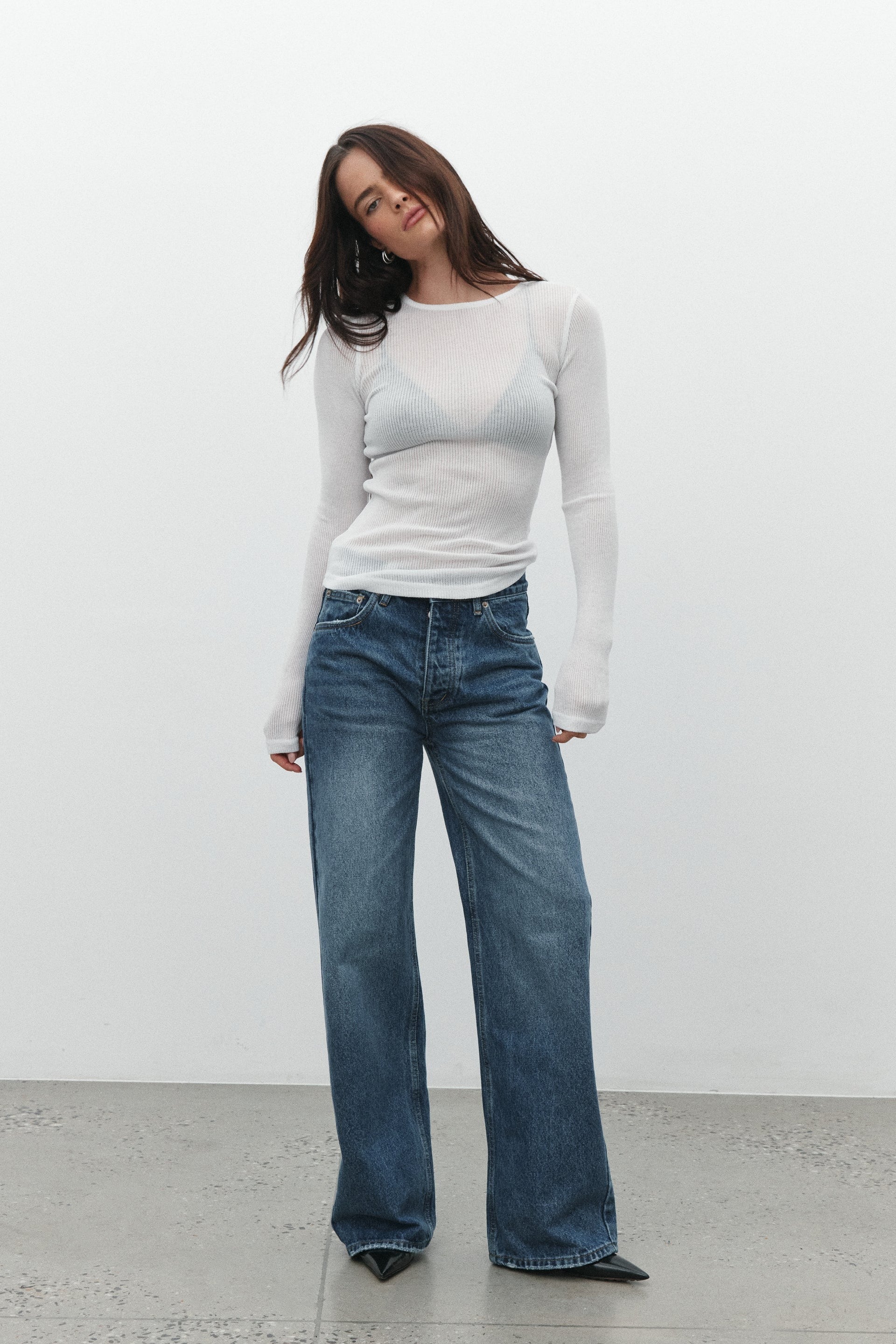 Bayse Brand | Myles Crew Neck Top - White