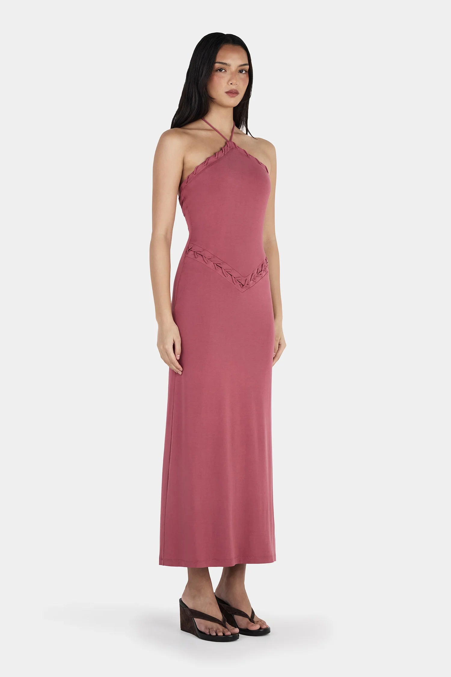 Ownley | Aaliyah Midi Dress - Deep Rose
