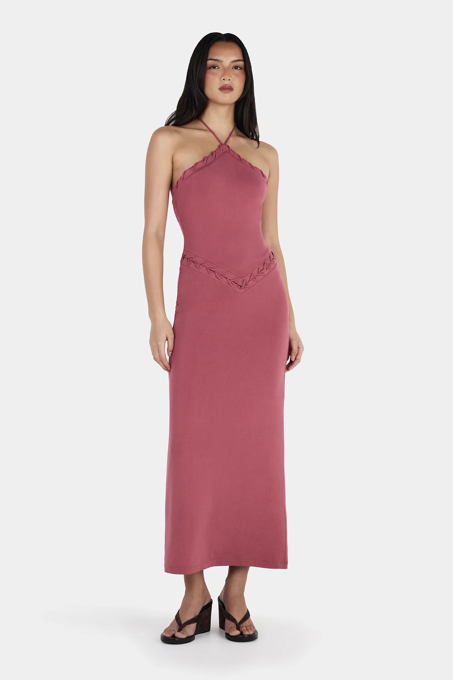 Ownley | Aaliyah Midi Dress - Deep Rose
