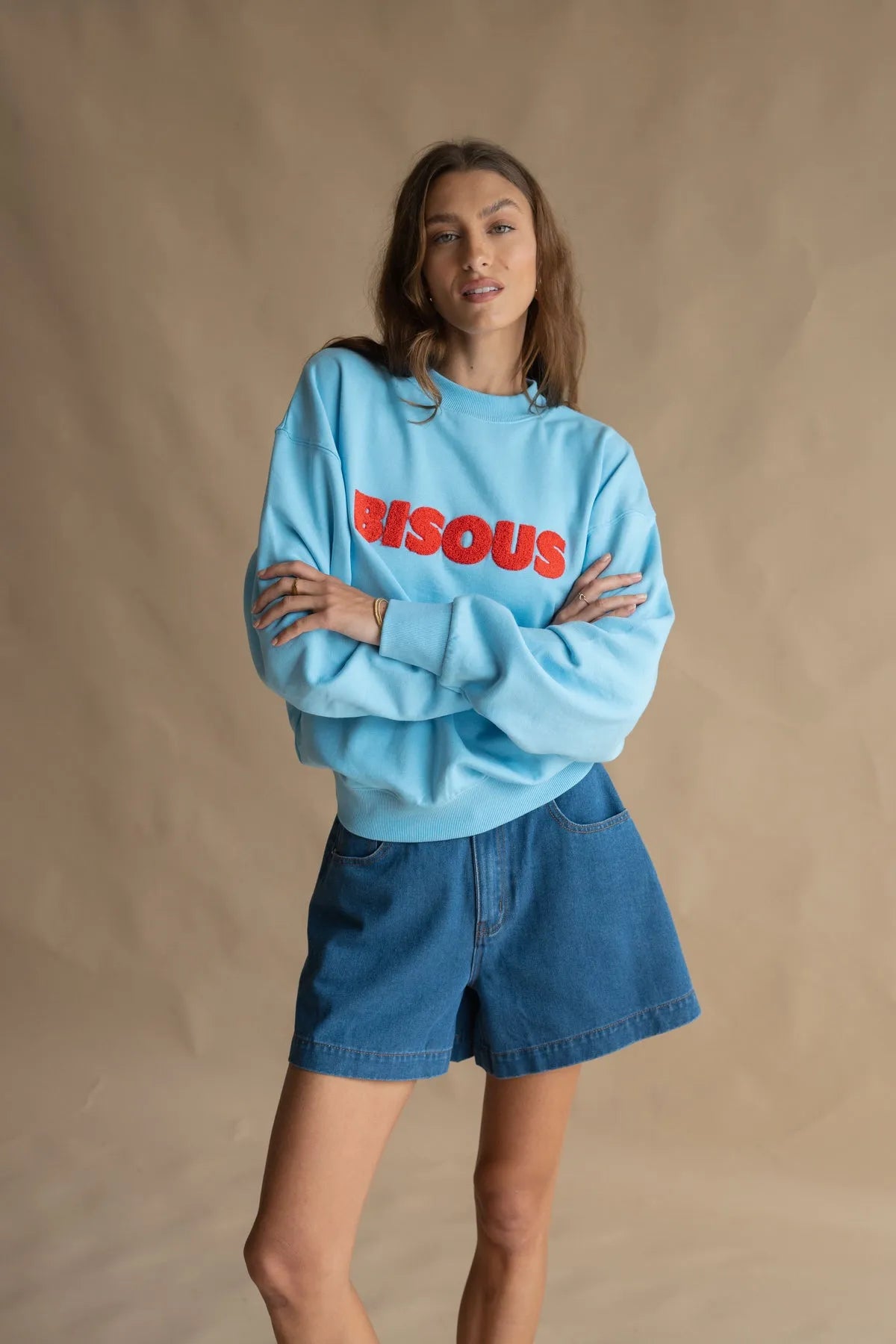 Araminta James | Bisous Sweatshirt Ice Blue