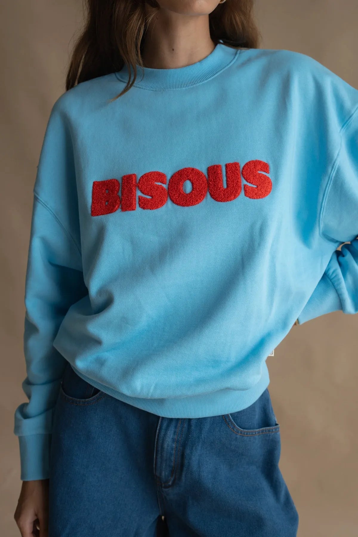 Araminta James | Bisous Sweatshirt Ice Blue