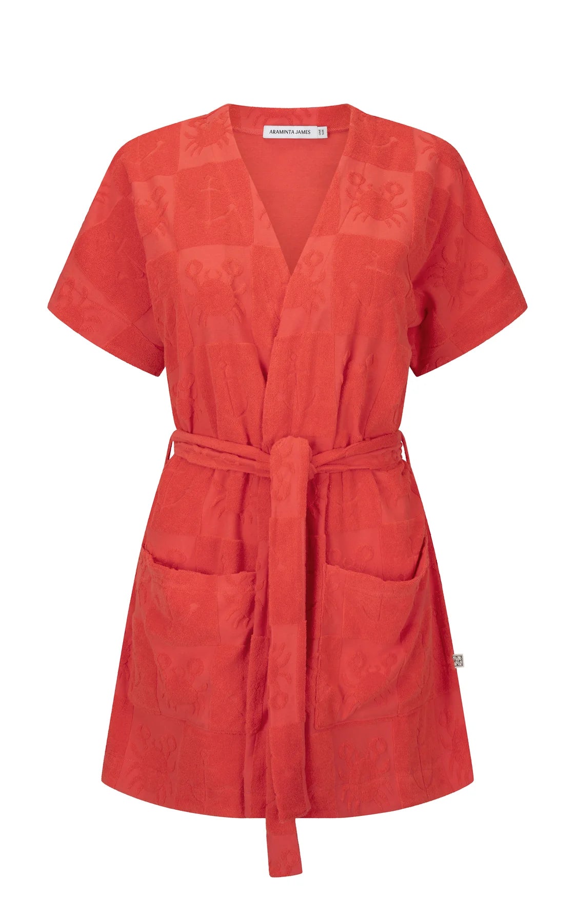 Araminta James | Seaside Terry Kimono Dress Lobster Red