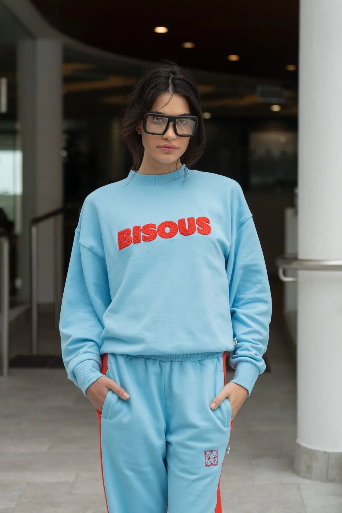 Araminta James | Bisous Sweatshirt Ice Blue