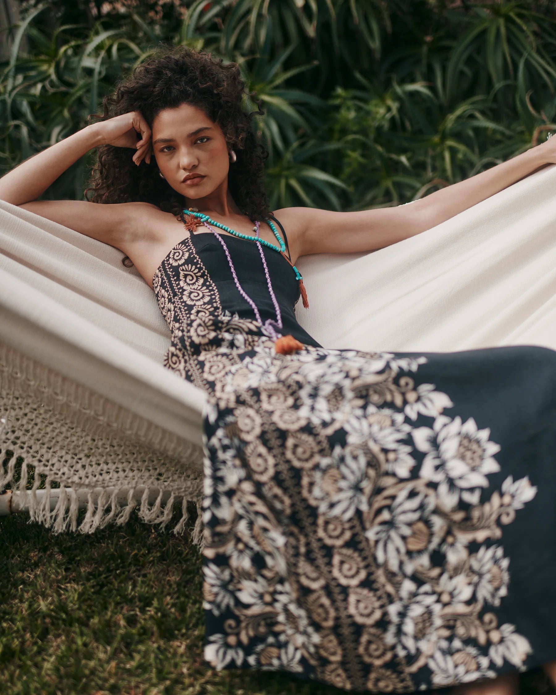 Hansen & Gretel | Alida Linen Maxi Dress - Midnight Bells