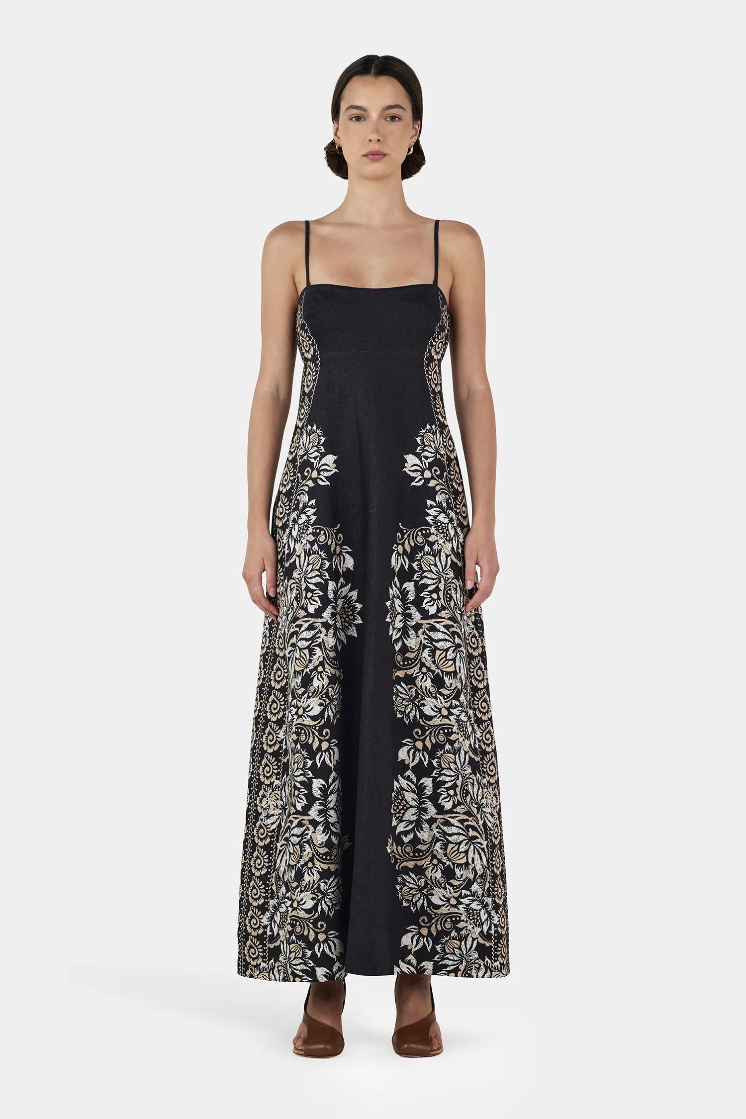 Hansen & Gretel | Alida Linen Maxi Dress - Midnight Bells