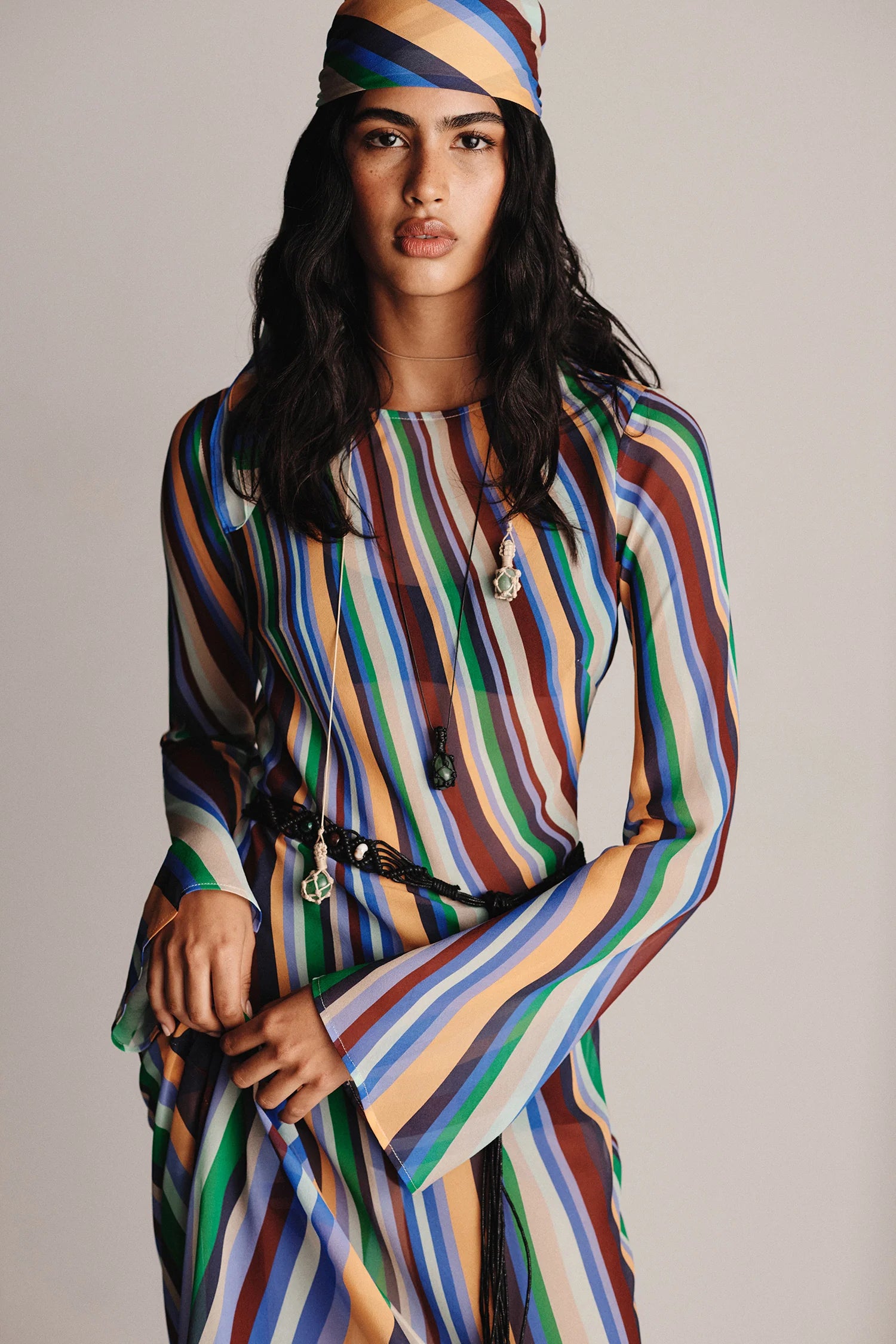 Hansen & Gretel | Amouk Silk Maxi Dress - Wave Length