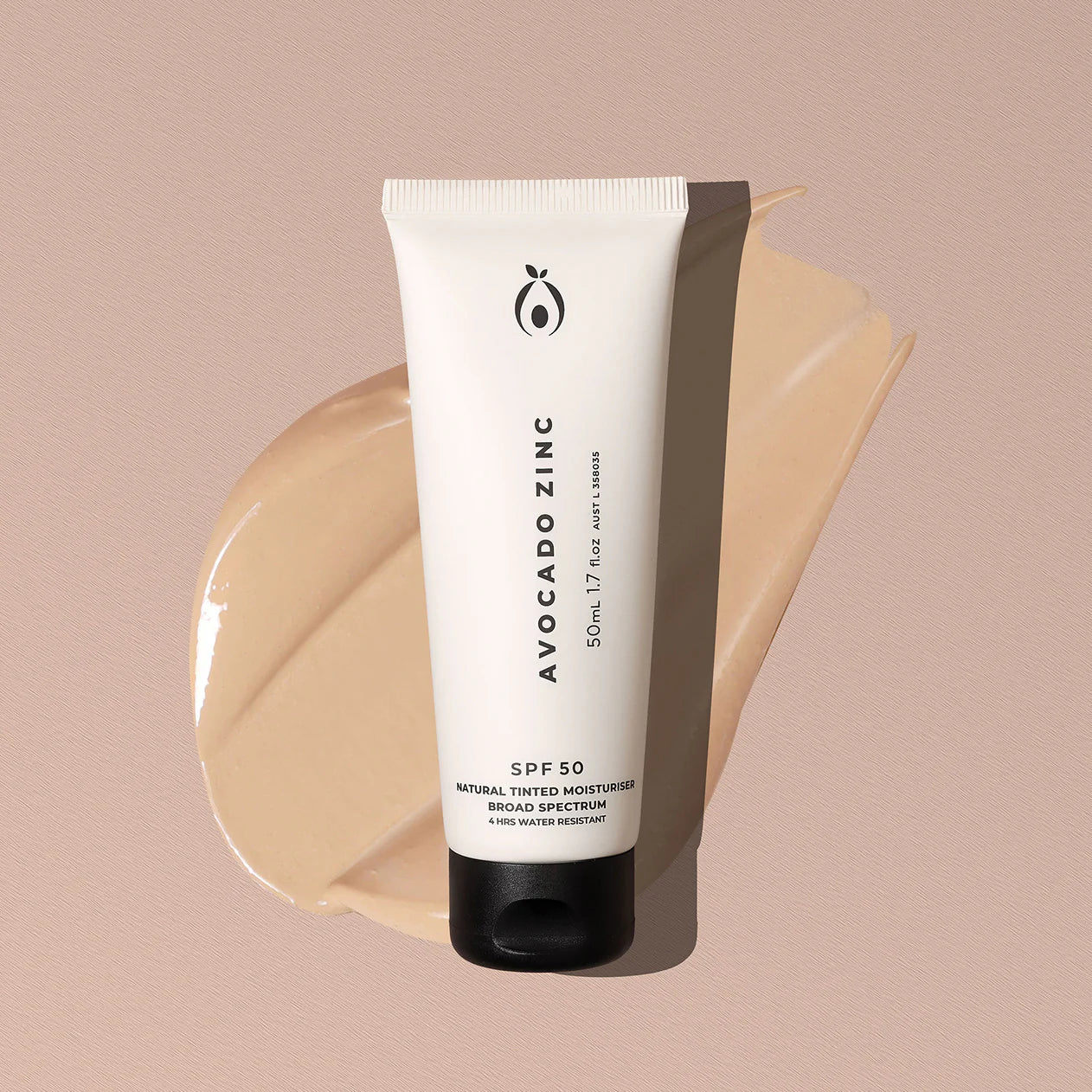 Avocado Zinc | SPF 50 Natural Tinted Moisturiser - Light