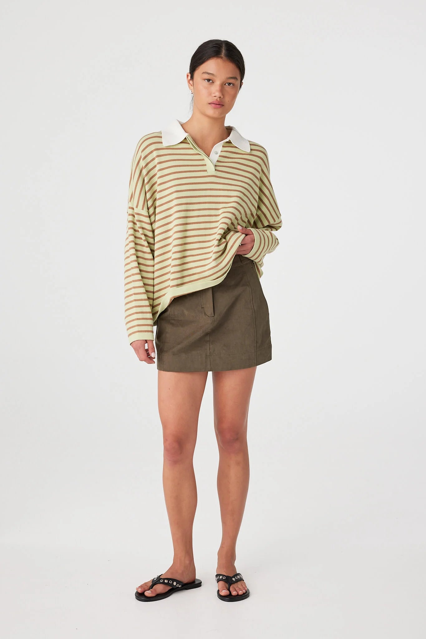 Arcaa Movement | Rayne Knit Jersey - Celery & Pecan