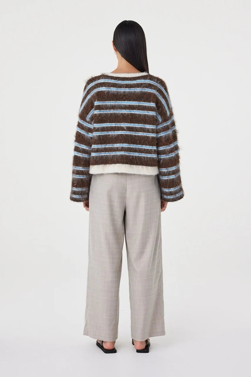 Arcaa Movement | Lucca Sweater - Espresso & Blue Stripe