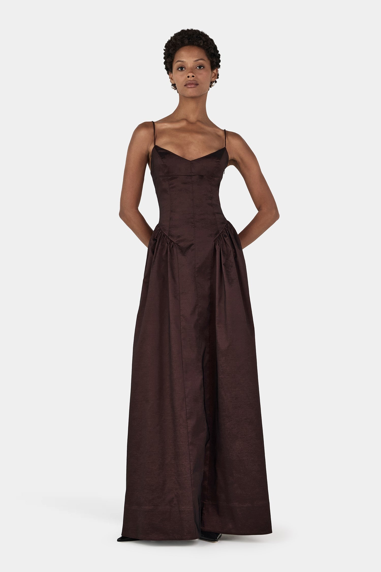 Hansen & Gretel | Bellini Taffeta Gown - Chocolate