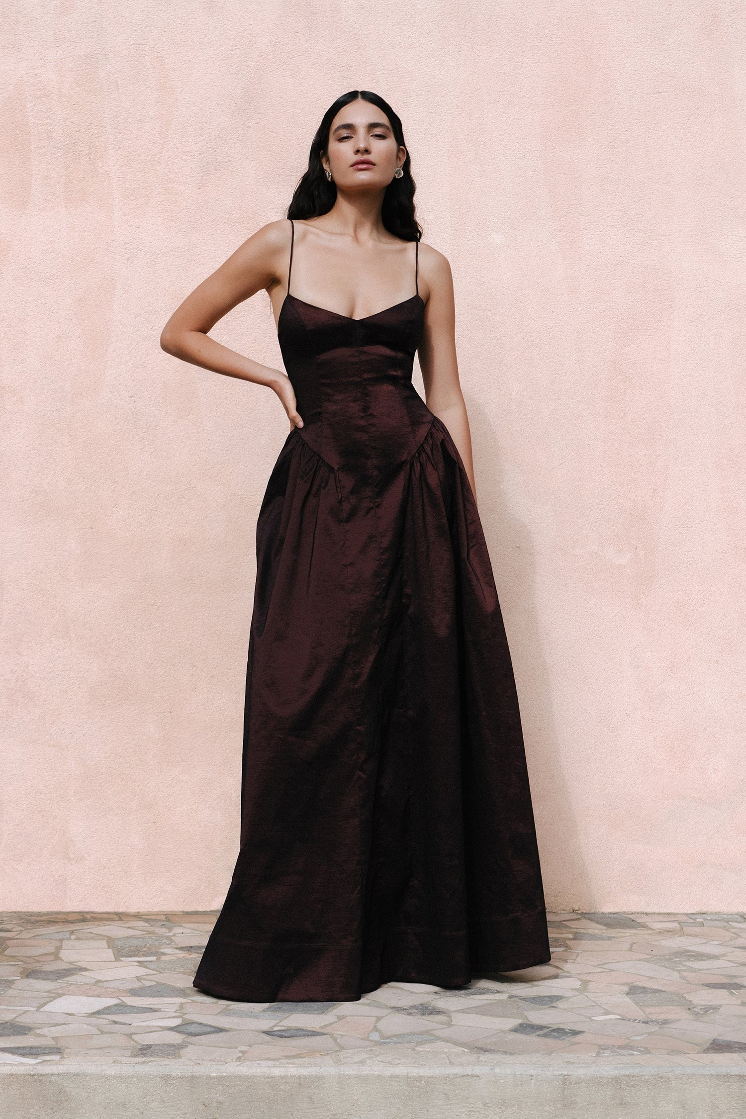 Hansen & Gretel | Bellini Taffeta Gown - Chocolate