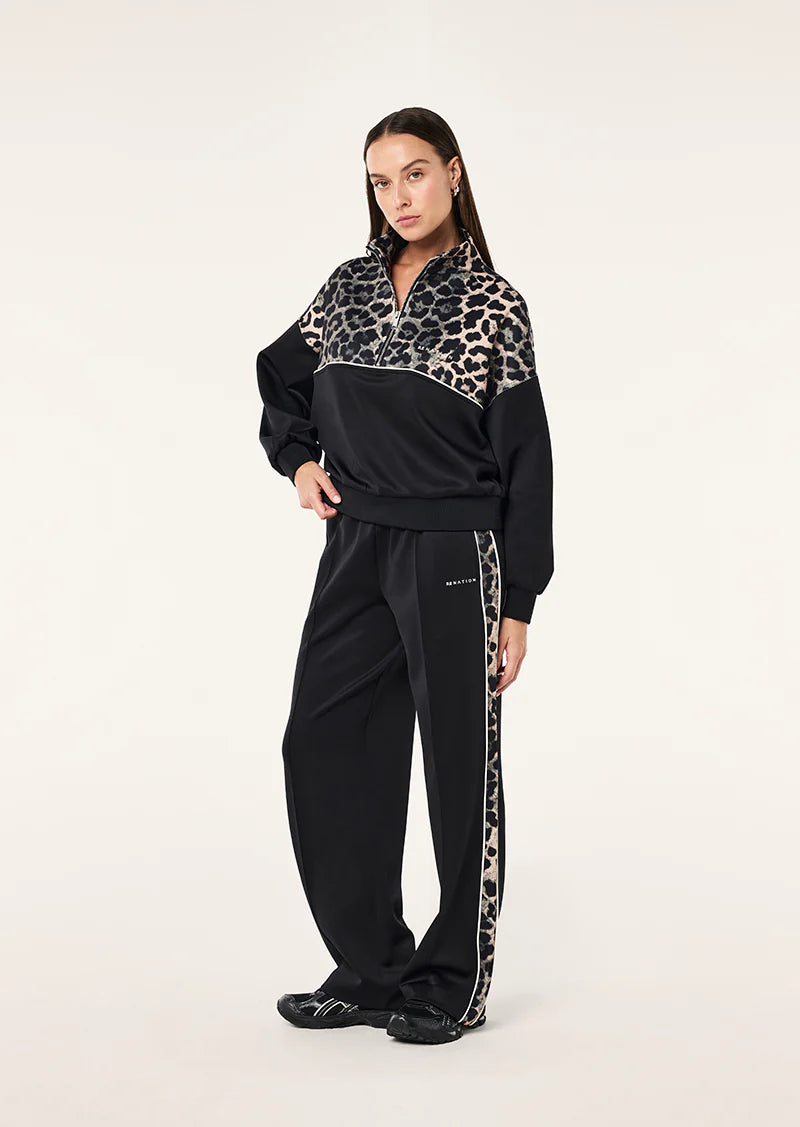 PE Nation | Boundless Zip Neck - Leopard Print