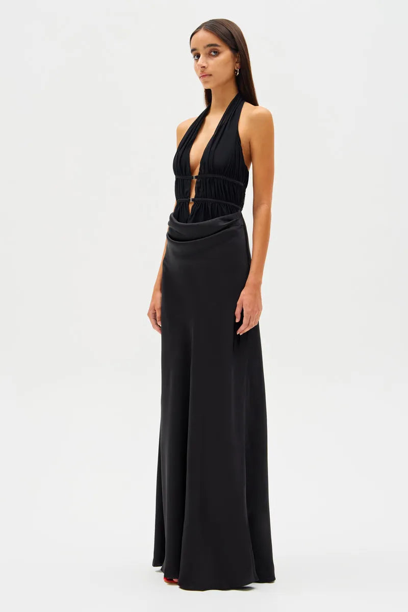 Misha | Celine Satin Maxi Dress