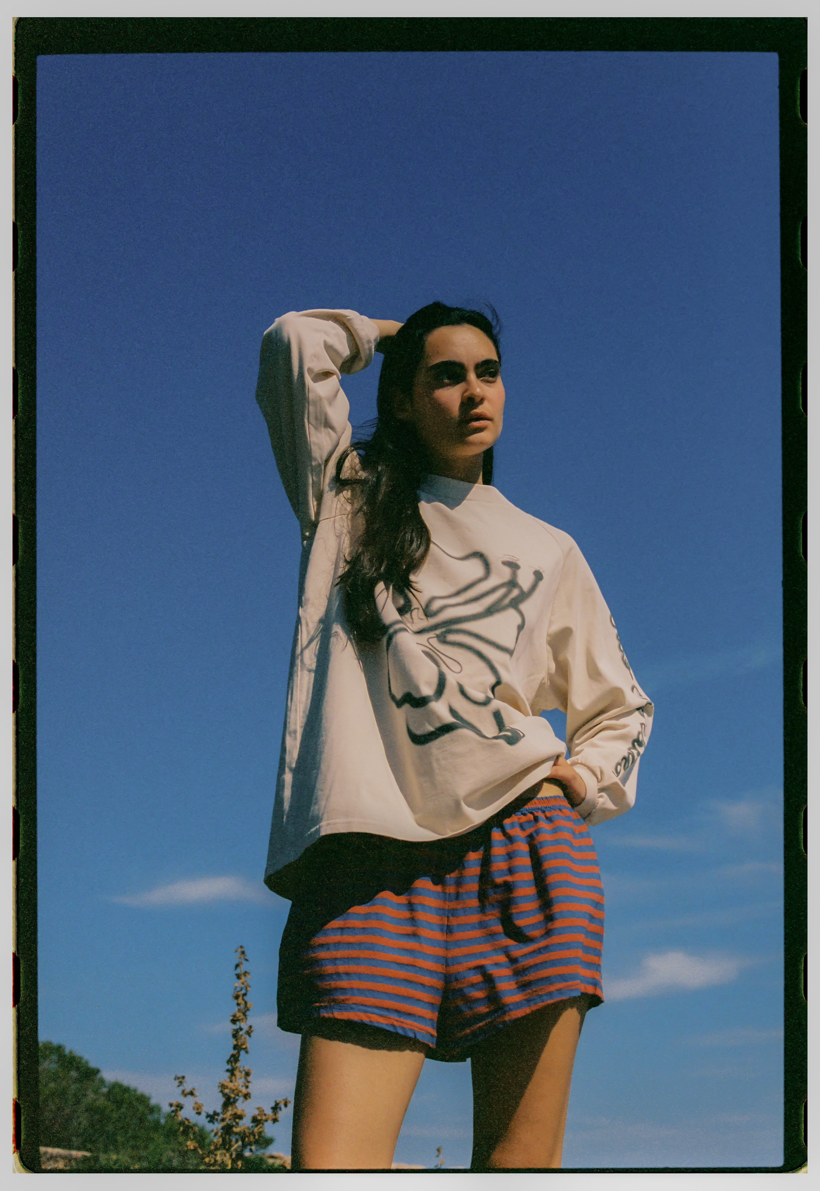 Ciao Ciao Vacation | Cloud Hibiscus Haven LS Tee - Cream