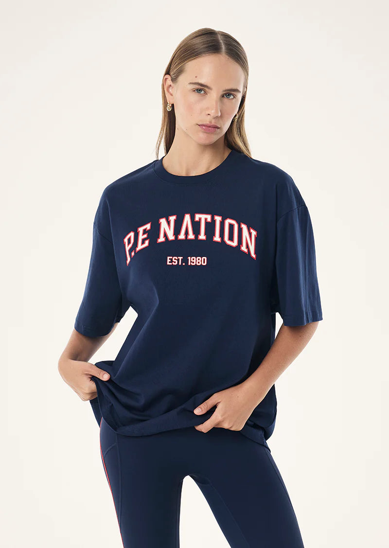 PE Nation | Core Oversized Tee - Dark Navy