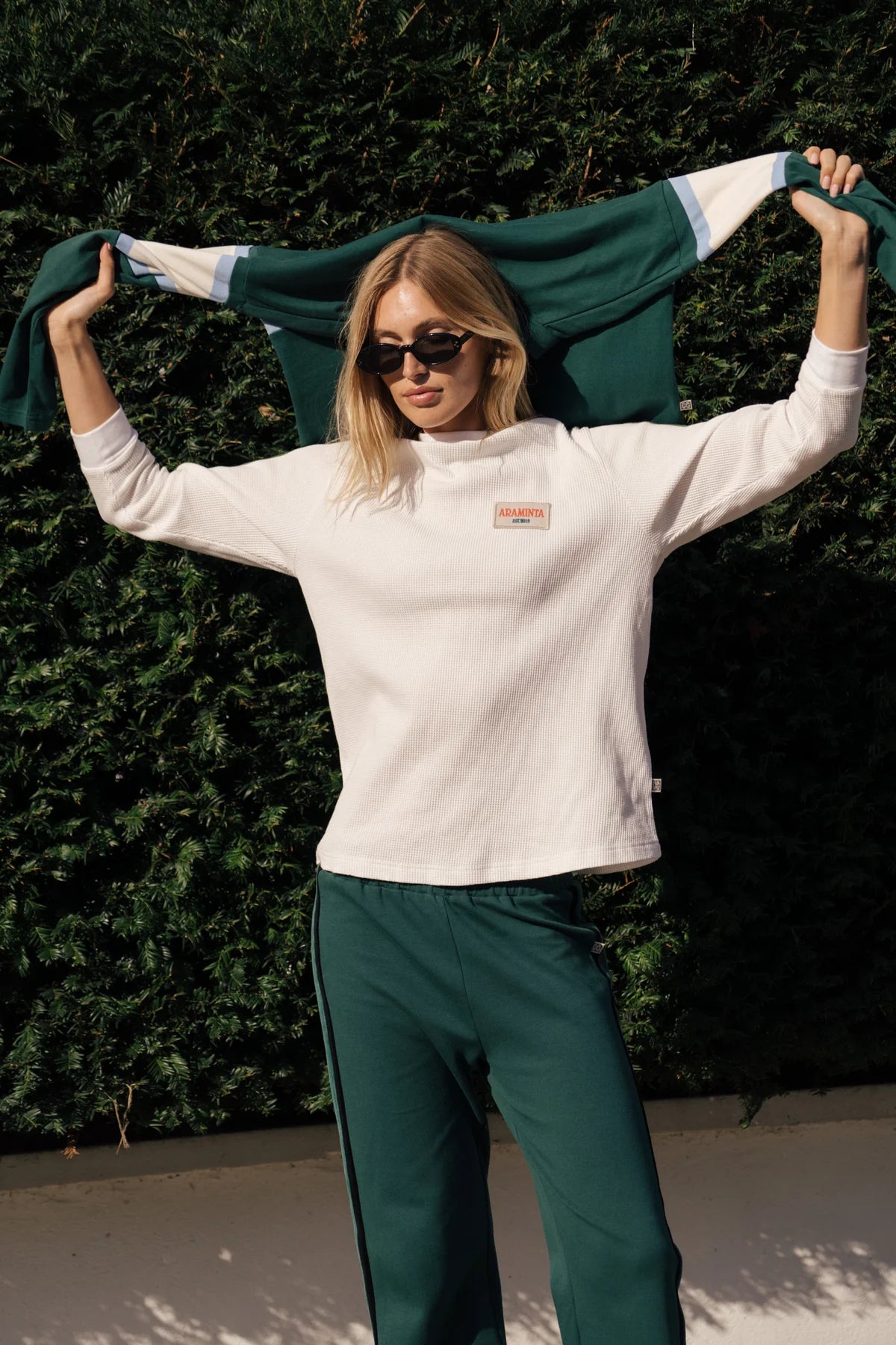 Araminta James | GT Long Sleeve Waffle Top White