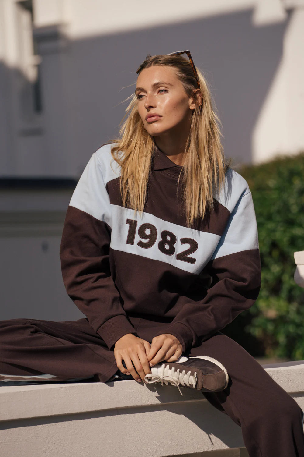 Araminta James | 1982 Contrast Knit Sweater Espresso