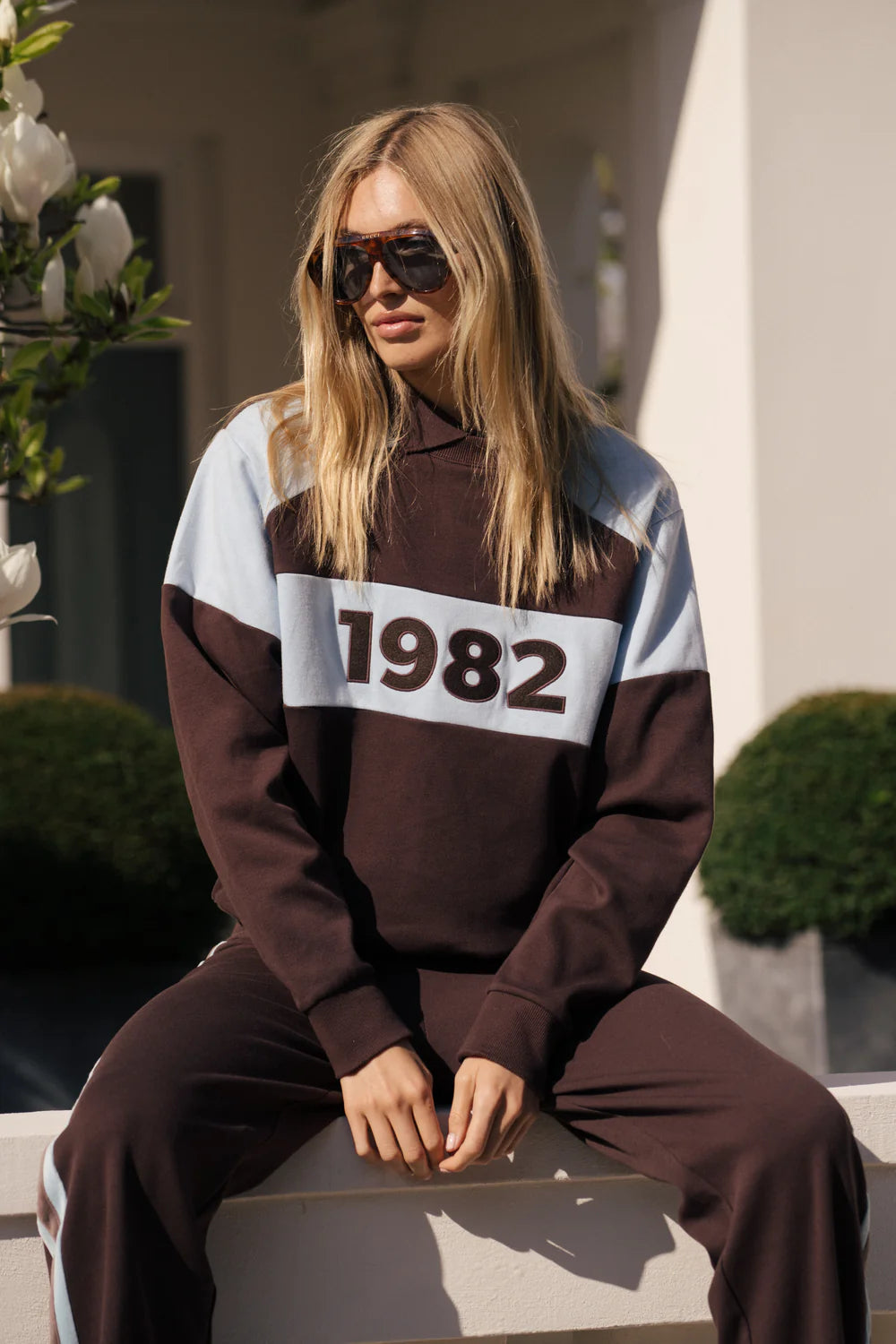 Araminta James | 1982 Contrast Knit Sweater Espresso