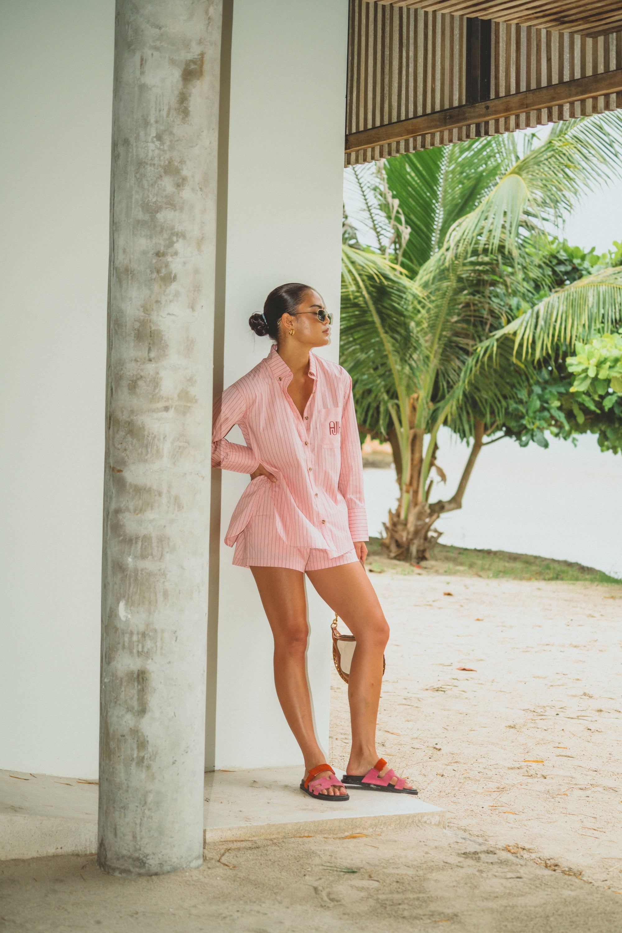 Araminta James | AJJA Stripe Short Blush