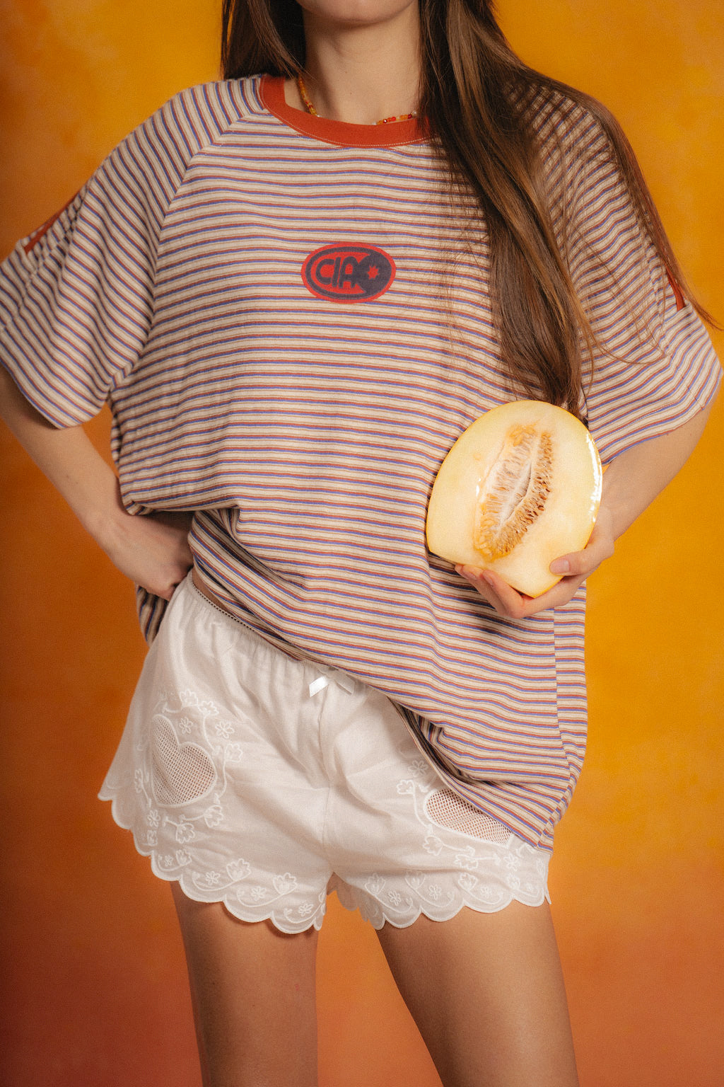 Ciao Ciao Vacation | Amber Stripe Racer Tee