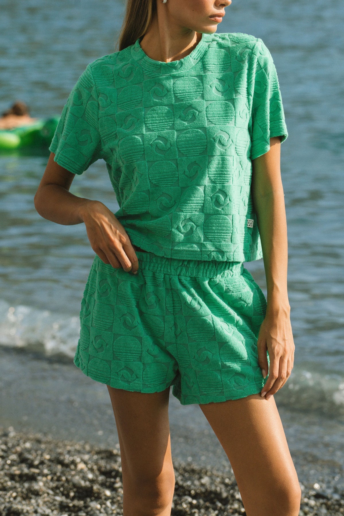 Araminta James | Cruise Dolphin Terry Short Tropical Green