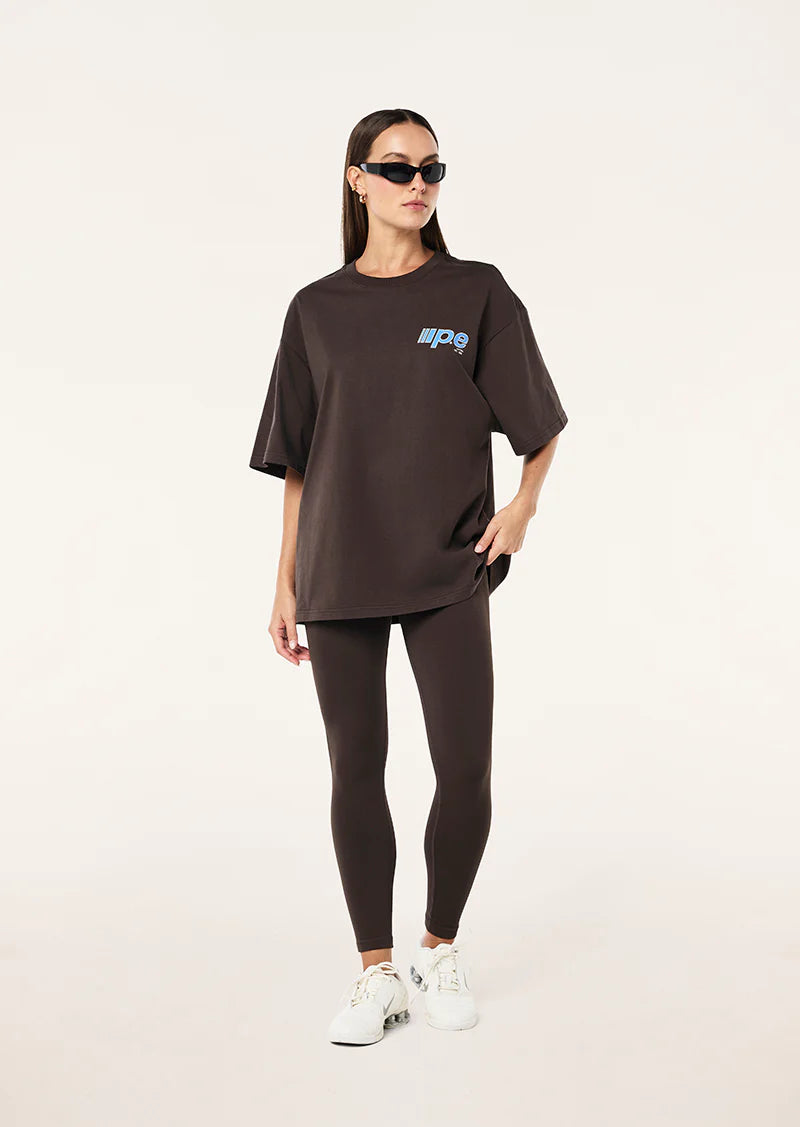 PE Nation | Glide Oversized Tee - Coffee
