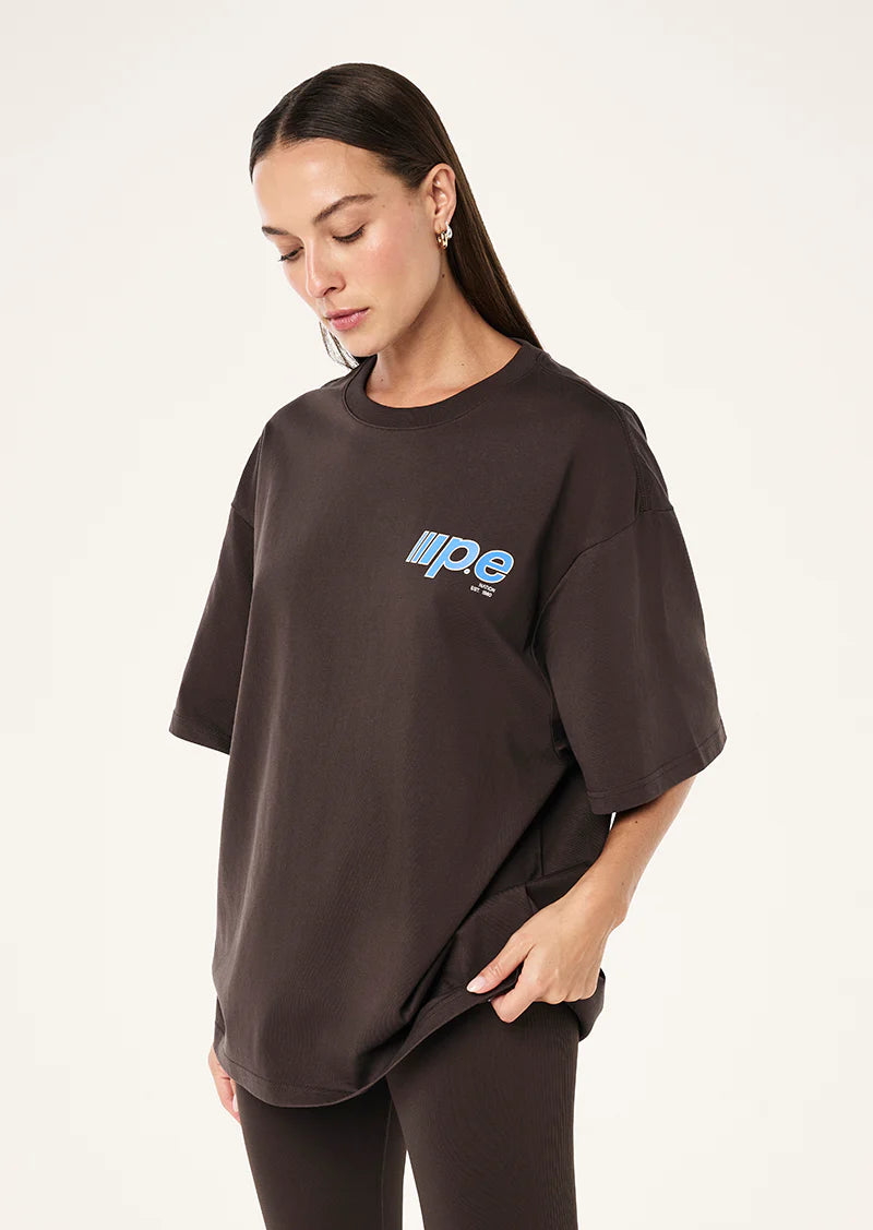 PE Nation | Glide Oversized Tee - Coffee