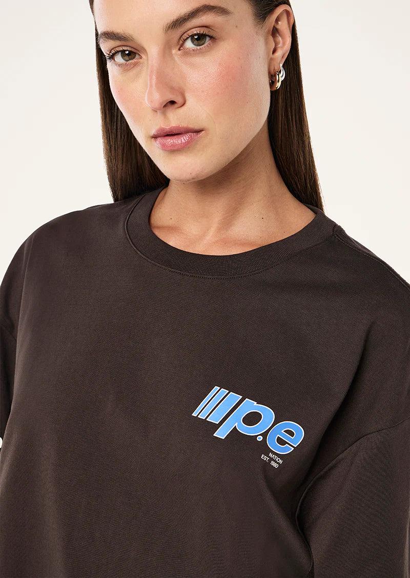 PE Nation | Glide Oversized Tee - Coffee