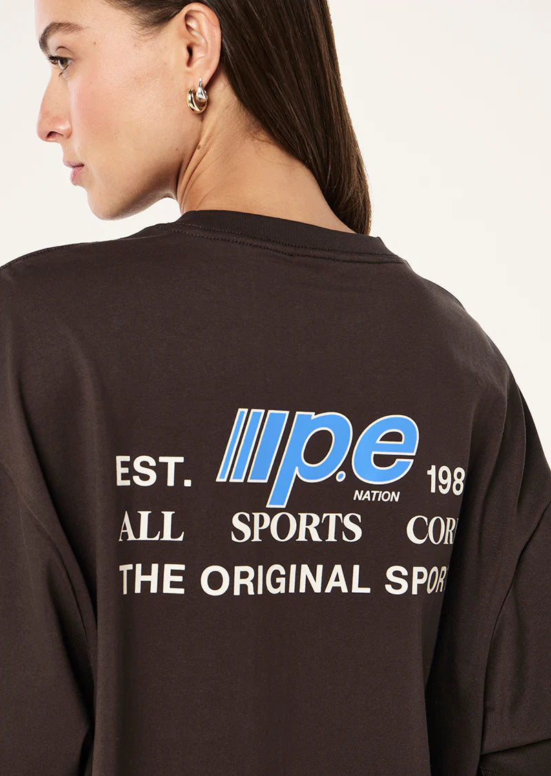 PE Nation | Glide Oversized Tee - Coffee