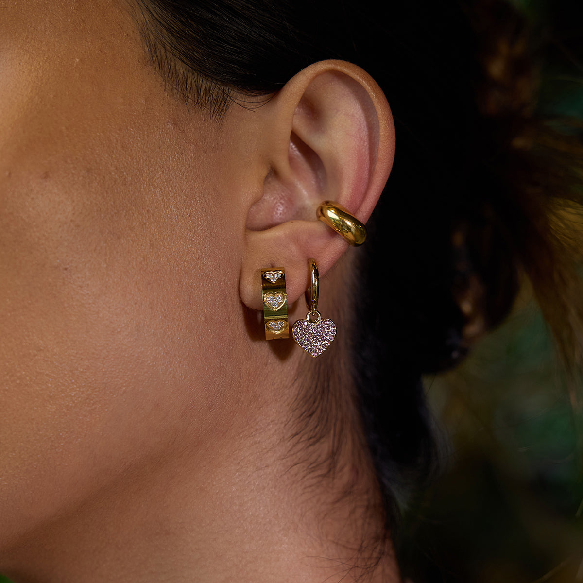 R&T | Amour Crystal Heart Drop Earrings