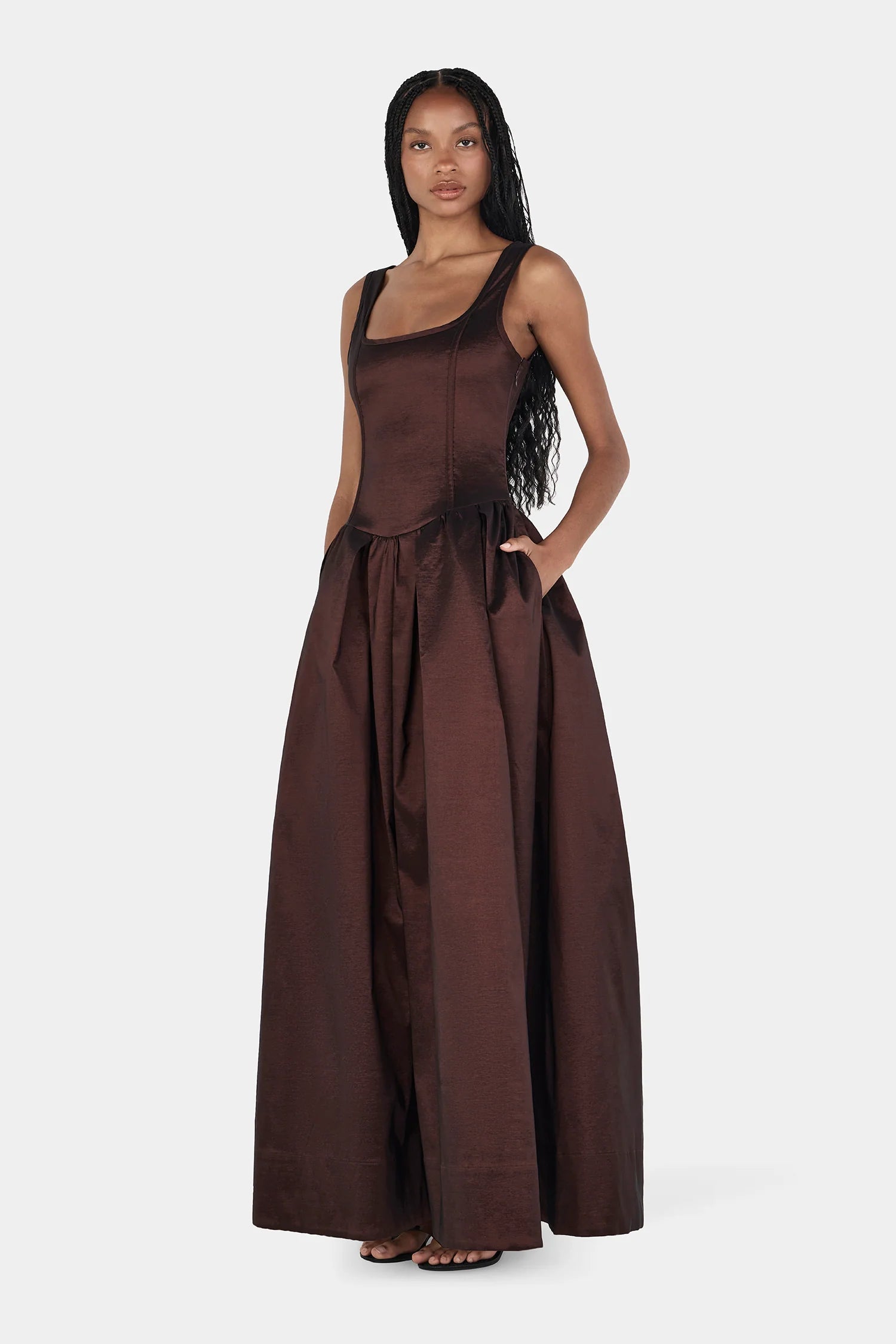 Hansen & Gretel | Posey Taffeta Gown - Chocolate
