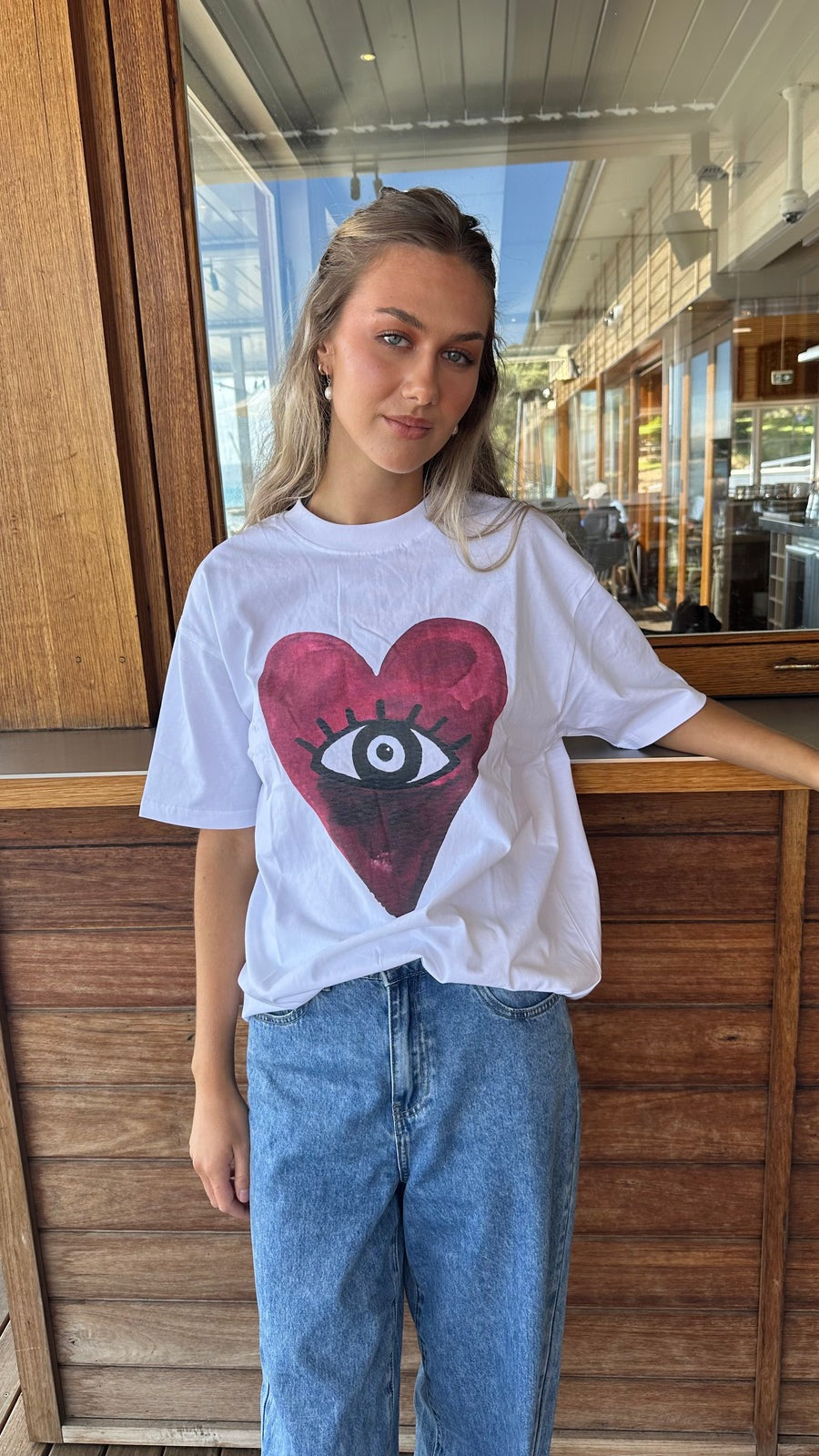 Maku The Label | Burgundy Hearts Club Oversize Tee