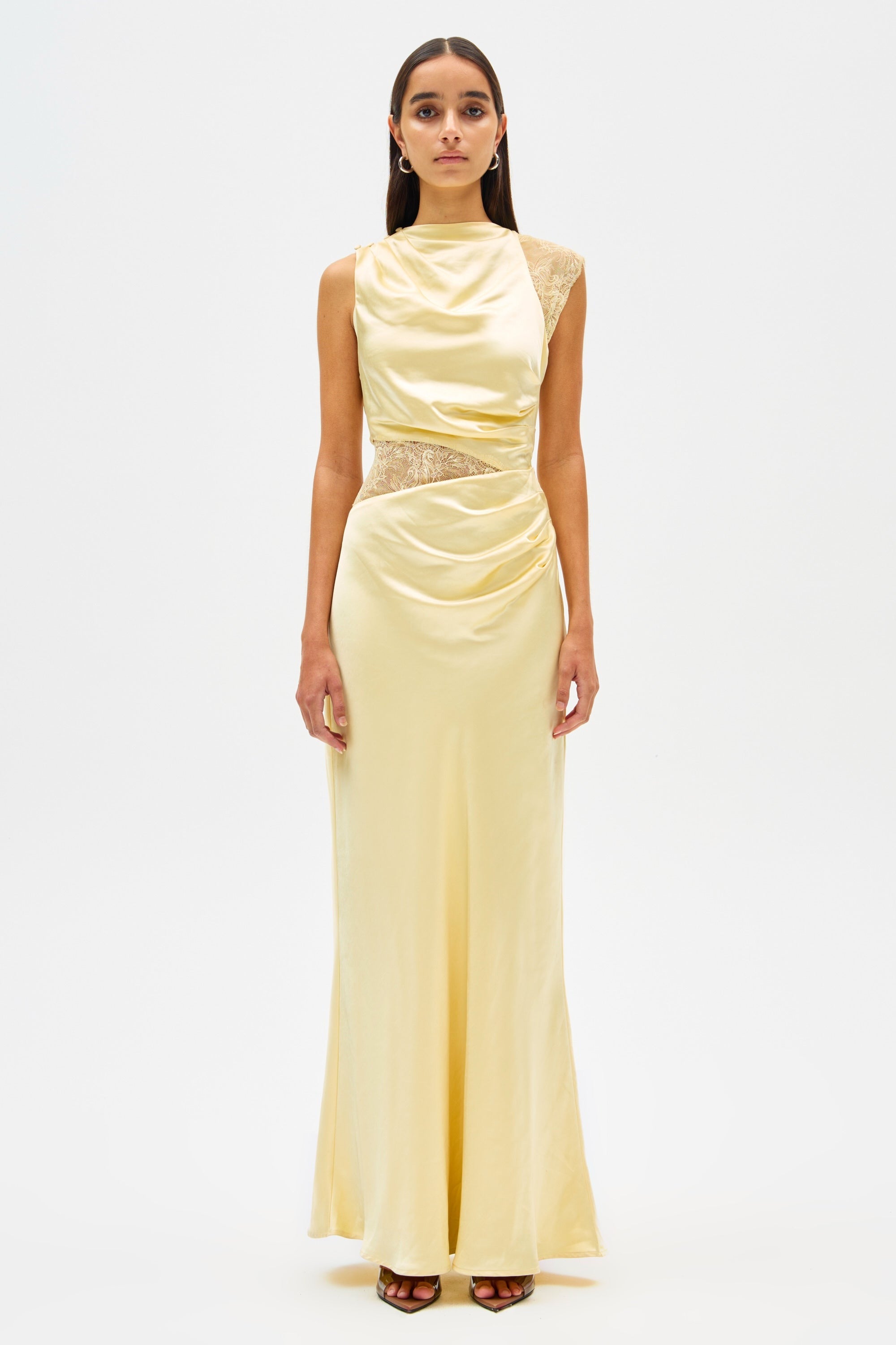 Misha | Kimora Satin & Lace Maxi Dress