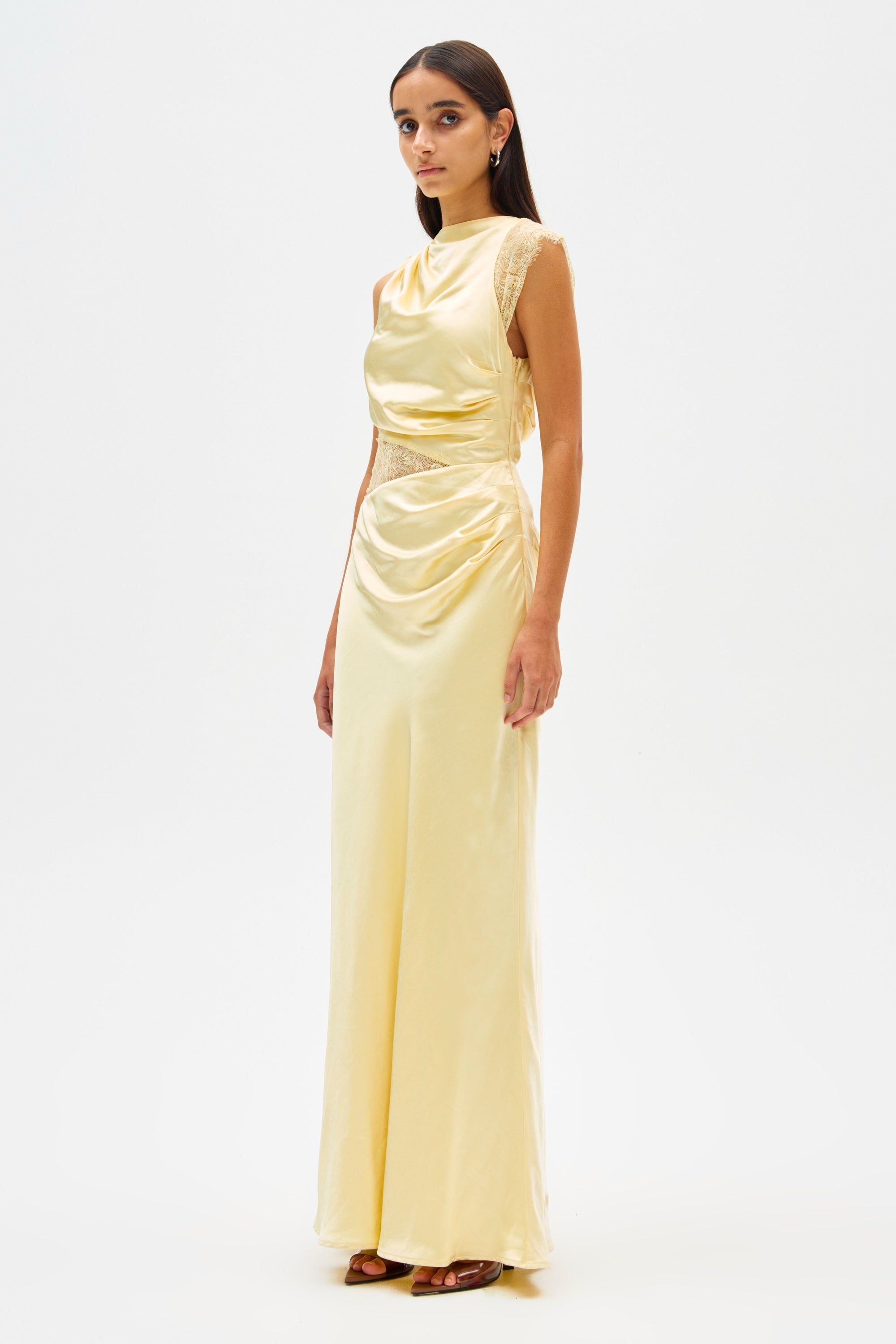 Misha | Kimora Satin & Lace Maxi Dress