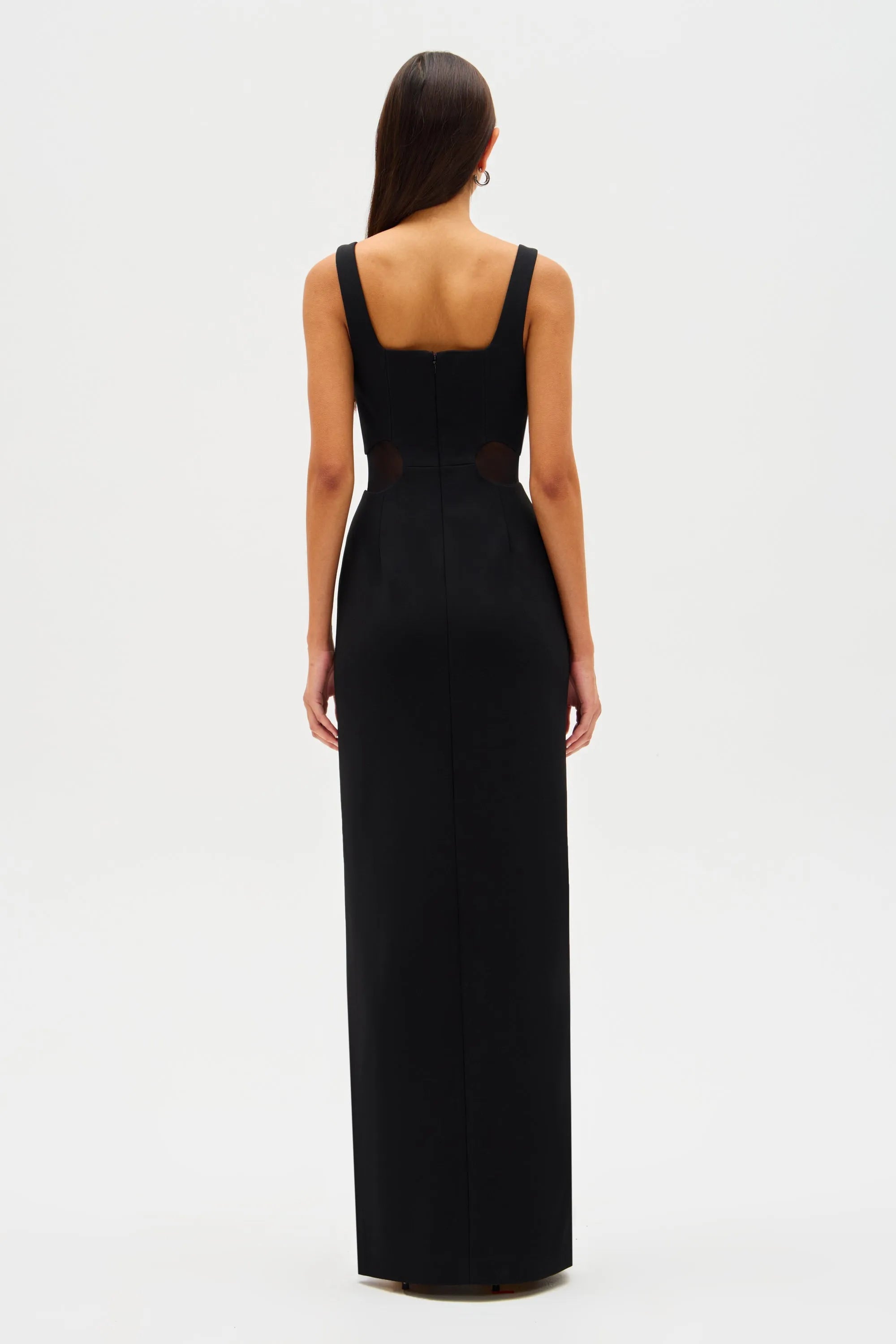 Misha | Damita Crepe & Mesh Maxi Dress