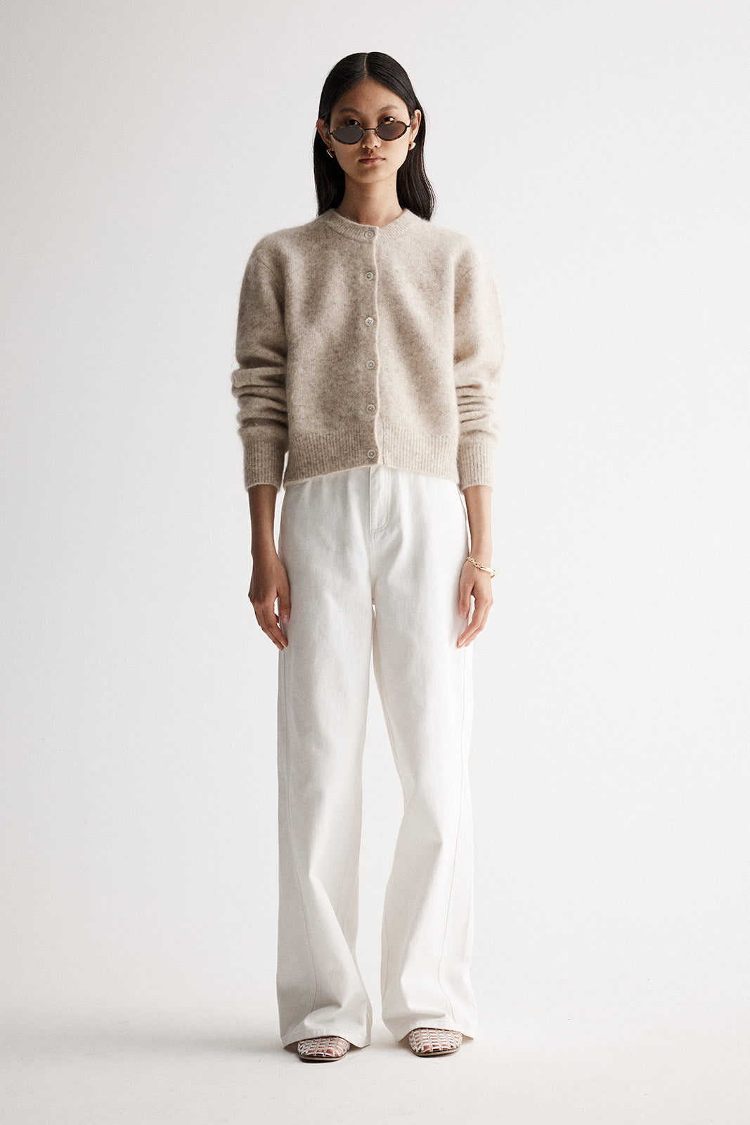Elka Collective | Abigail Knit Cardigan - White Marle