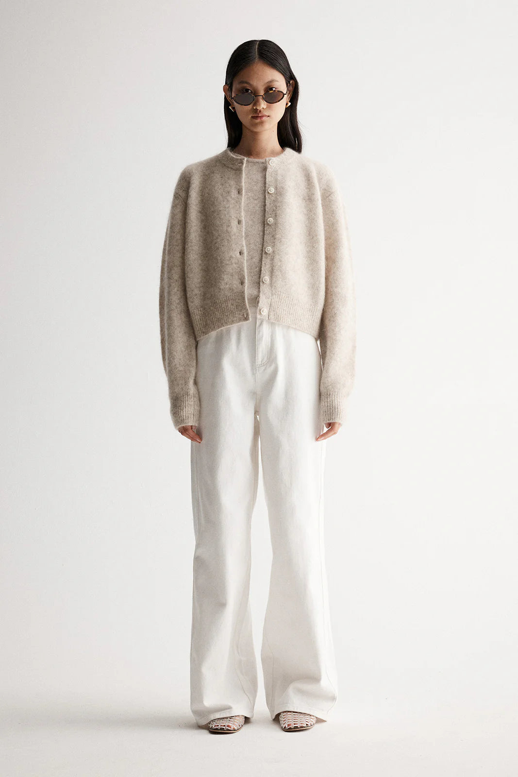 Elka Collective | Abigail Knit Cardigan - White Marle