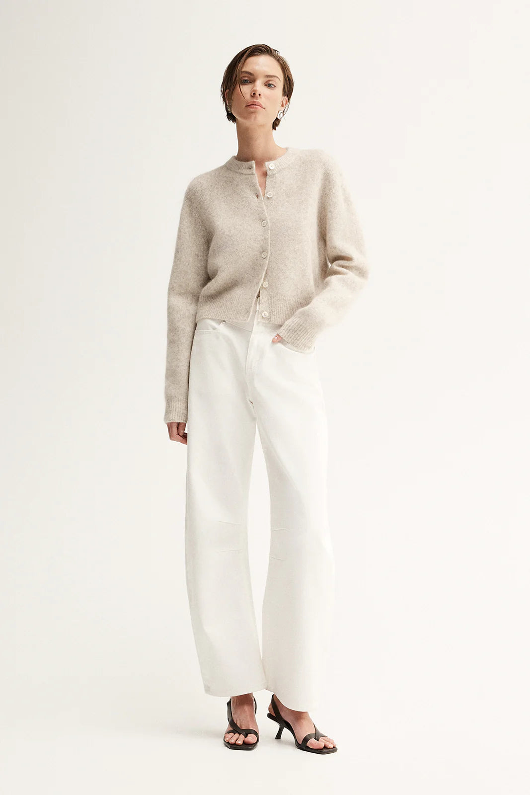 Elka Collective | Abigail Knit Cardigan - White Marle