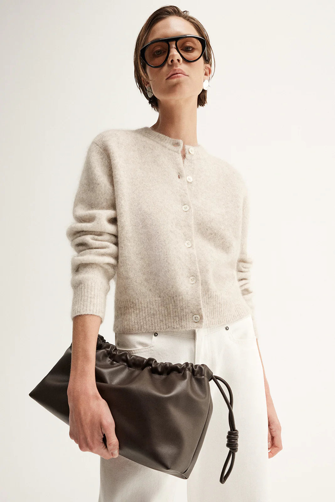 Elka Collective | Abigail Knit Cardigan - White Marle