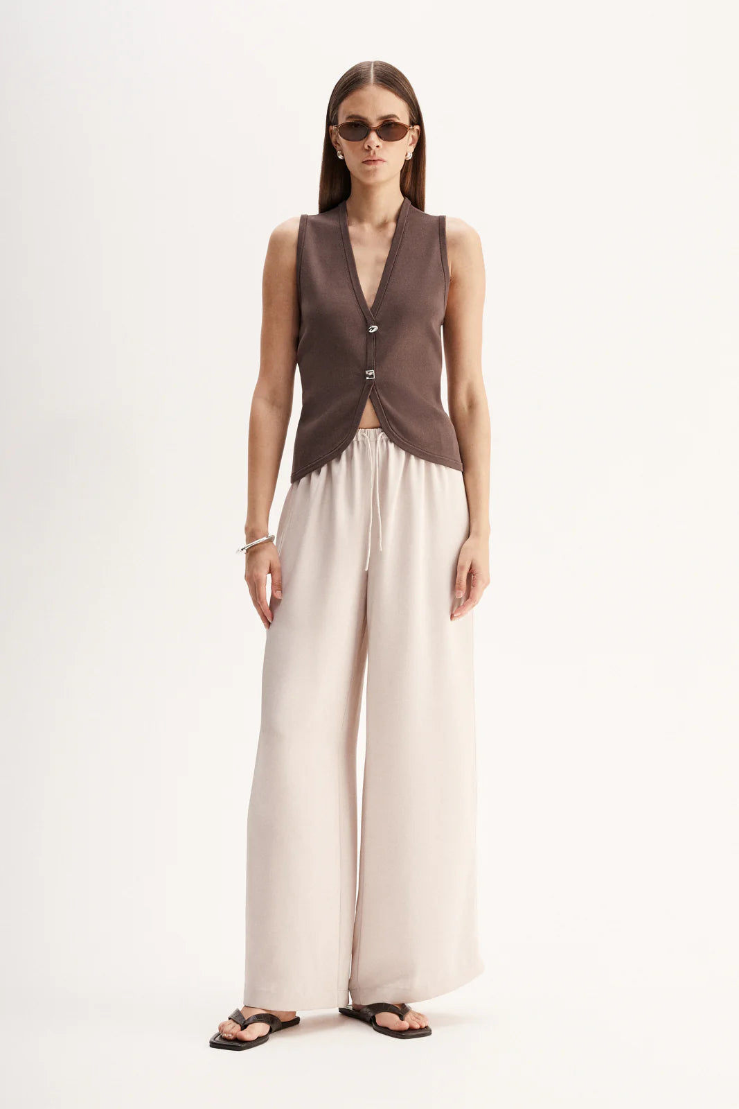 Elka Collective | Lana Knit Vest - Chocolate
