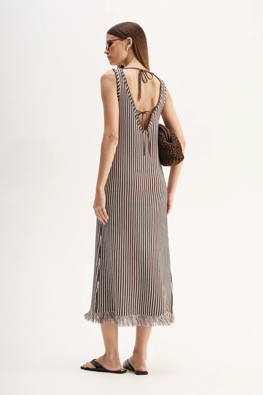 Elka Collective | Alessandra Maxi Dress - Chocolate Stripe
