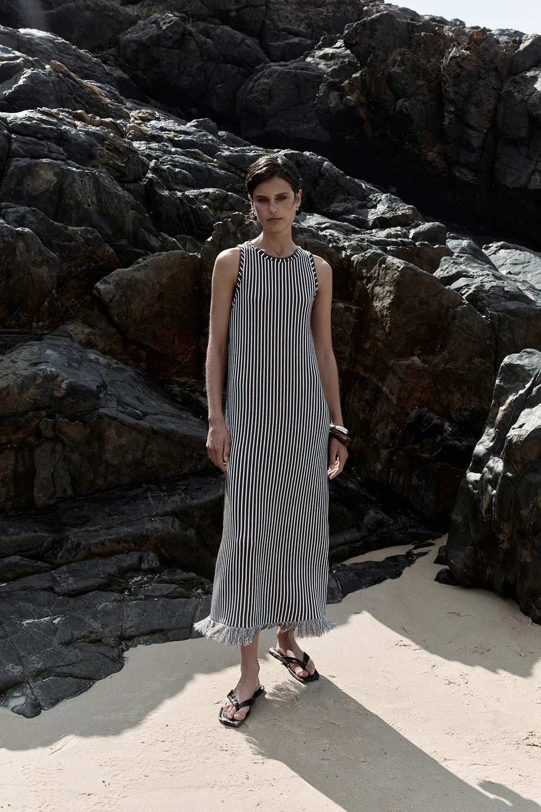 Elka Collective | Alessandra Maxi Dress - Chocolate Stripe