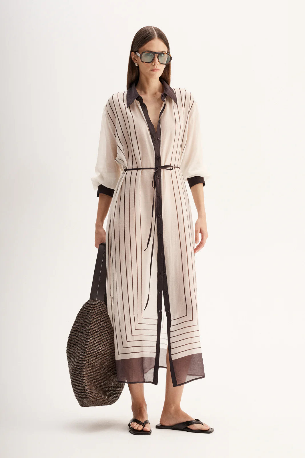 Elka Collective | Havana Maxi Dress - Chocolate Stripe
