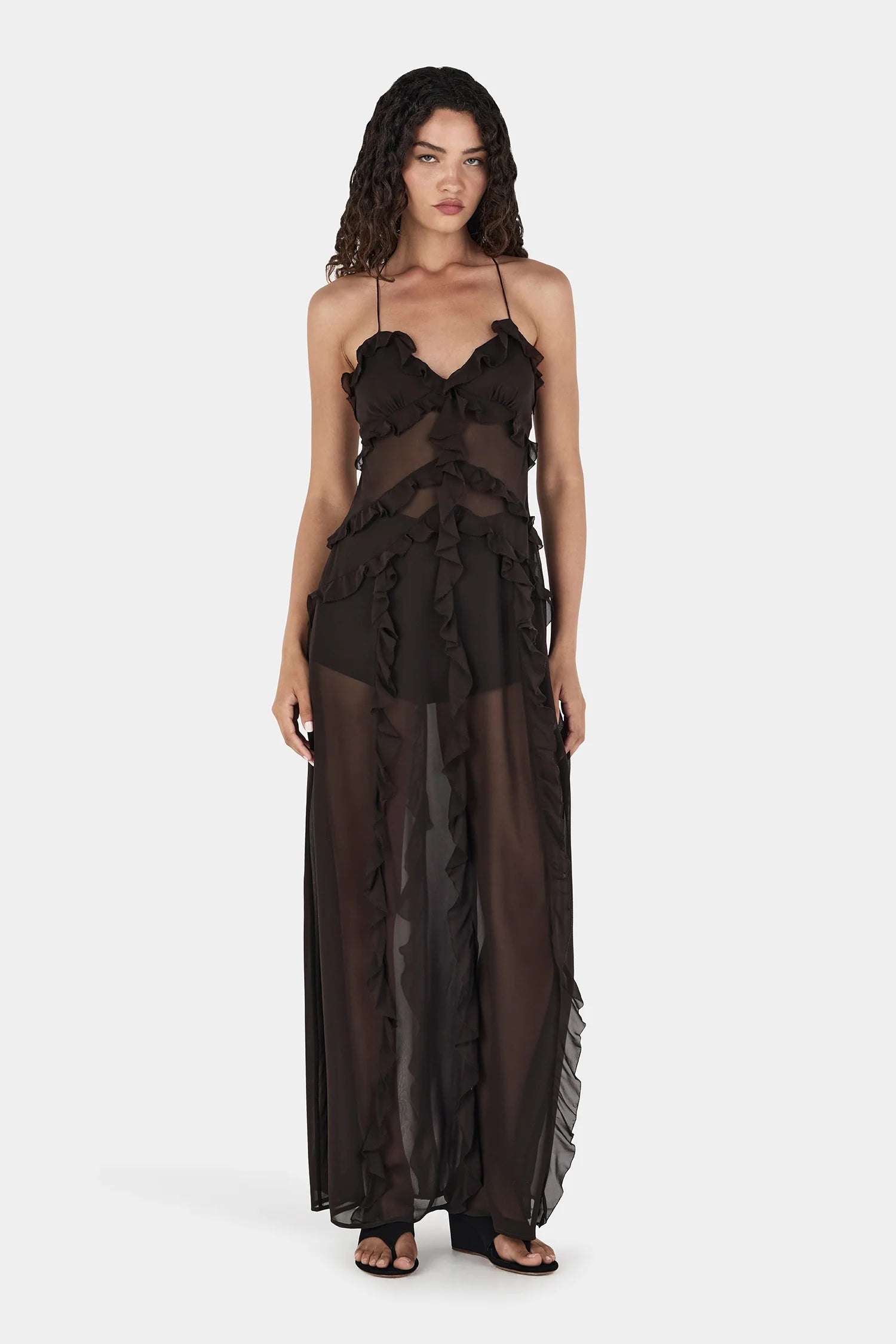 Hansen & Gretel | Laila Silk Maxi Dress - Chocolate
