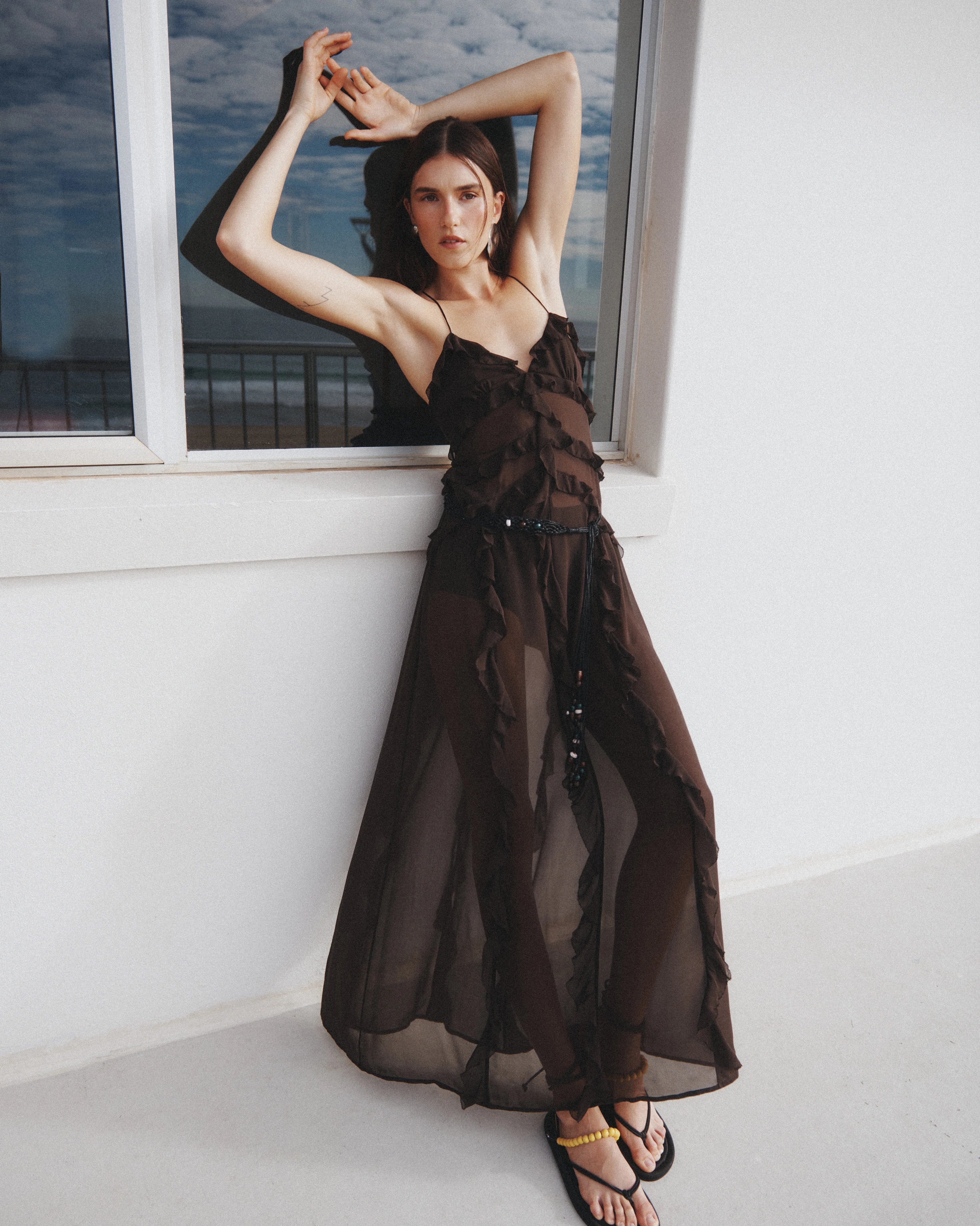 Hansen & Gretel | Laila Silk Maxi Dress - Chocolate