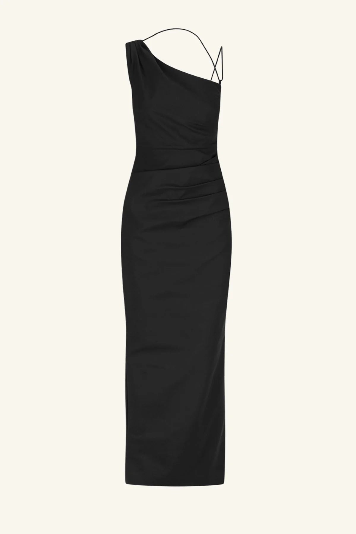 Shona Joy | Lani Asymmetrical Gathered Maxi Dress - Black