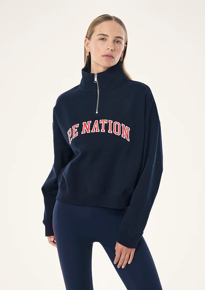 PE Nation | Legacy Quarter Zip Sweat - Dark Navy