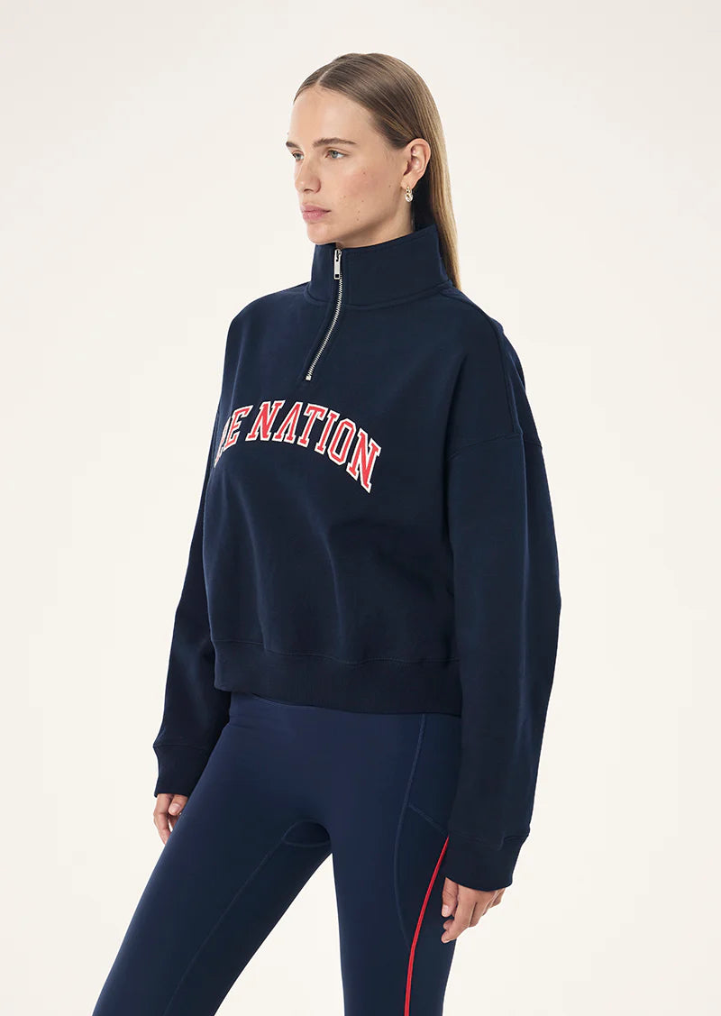 PE Nation | Legacy Quarter Zip Sweat - Dark Navy