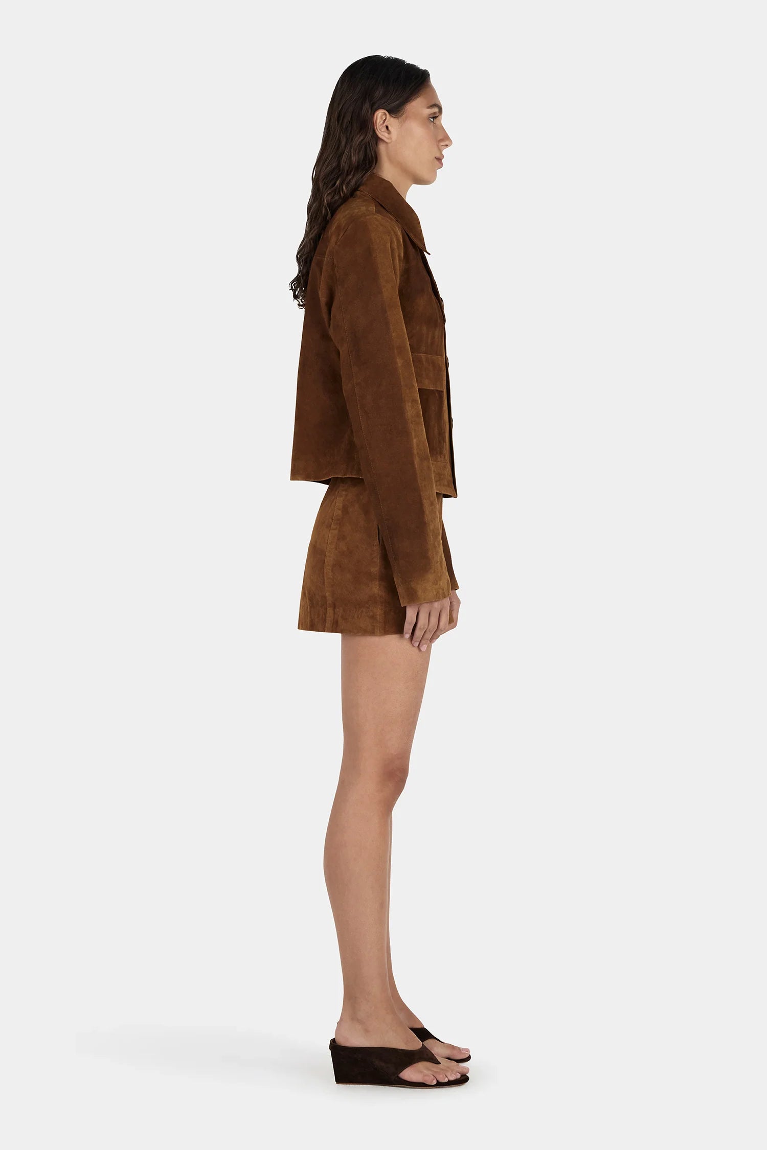Hansen & Gretel | Tatum Mini Leather Skirt - Tan Suede