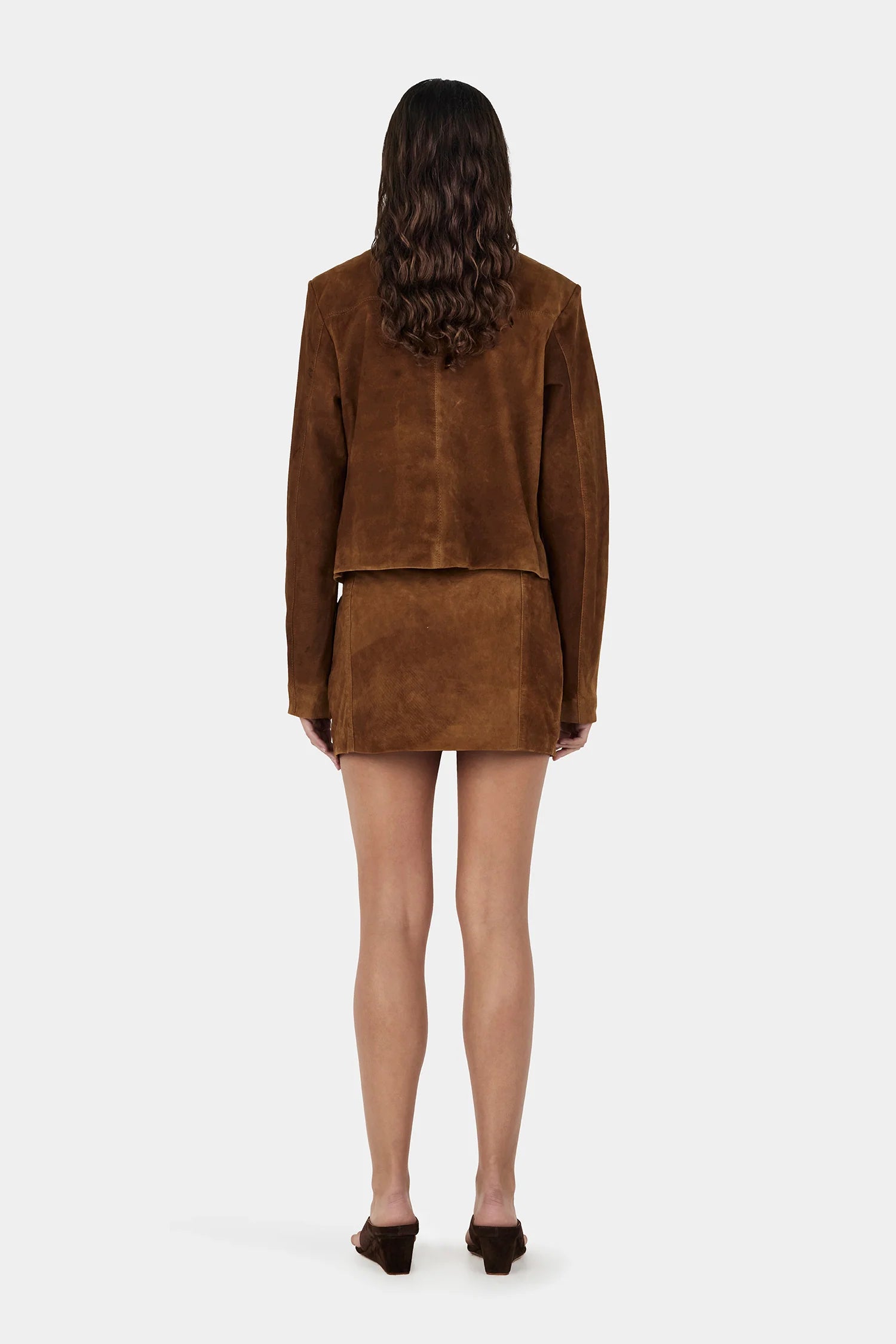 Hansen & Gretel | Tatum Mini Leather Skirt - Tan Suede